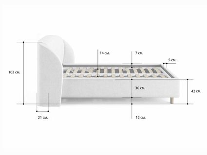 Кровать Сонум Valencia Экокожа Белый 80х190