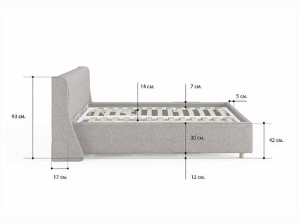 Кровать Сонум Barcelona Рогожка Деним 90х200