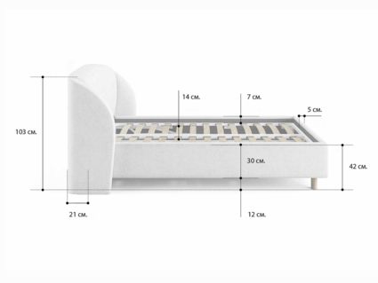 Кровать Сонум Valencia Кашемир Латте (с подъемным механизмом) 160х190