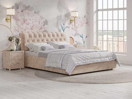 Кровать Сонум Olivia Экокожа Коричневый (с подъемным механизмом)